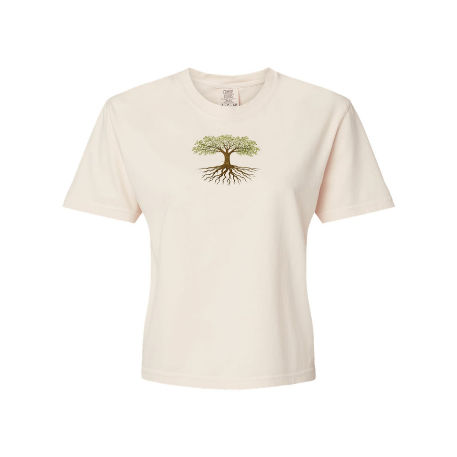 Women's oversized/boxy shirt (Rooted in Christ)