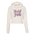 women's cropped sweatshirt hooded (Healed by Jesus)
