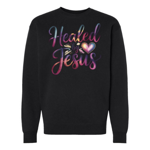 long sleeve sweatshirt (Healed by Jesus)